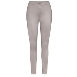 NWT Skims Disco Pants Small Silver High Rise Skinny Micro Ribbed Slim Stretchy